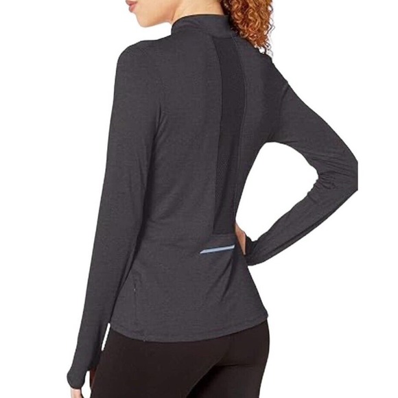 Reebok Womens Running Essentials Quarter Zip Sweatshirt Large Black Speedwick - Picture 8 of 14